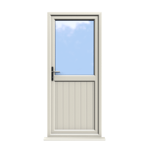 Chelmsford - Cream On White uPVC Door Shiplap Supply Only