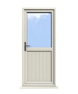 Order Doors Online 295 Chelmsford - Cream On White uPVC Door Shiplap Supply Only