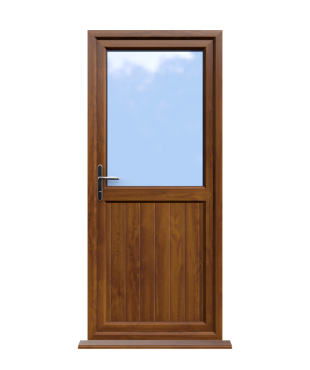 Order Doors Online 164 Chelmsford - Golden Oak On White uPVC Door Shiplap Supply Only