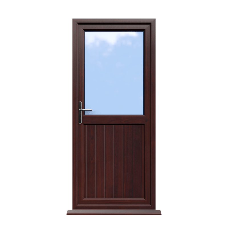 Chelmsford - Rosewood On White uPVC Door Shiplap Supply Only 1 Chelmsford - Rosewood On White uPVC Door Shiplap Supply Only