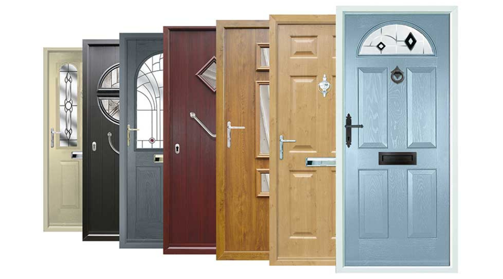 Close-up of a composite door’s multi-point locking system securing firmly into reinforced frame.