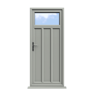 Derby - Agate Grey On White Double Glazed uPVC Door Supply Only