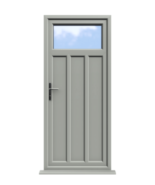 uPVC Back Doors 17 Derby - Agate Grey On White Double Glazed uPVC Door Supply Only