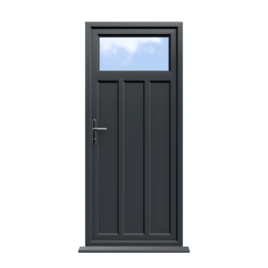 Derby - Anthracite Grey On White Double Glazed uPVC Door Supply Only
