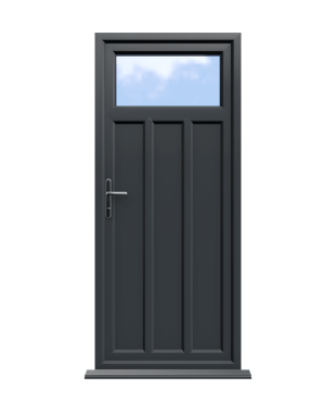 uPVC Back Doors 16 Derby - Anthracite Grey On White Double Glazed uPVC Door Supply Only