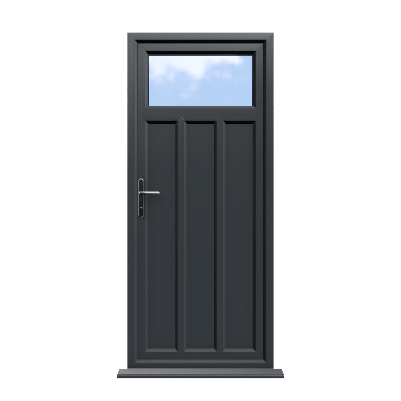 Derby - Anthracite Grey On White Double Glazed uPVC Door Supply Only 1 Derby - Anthracite Grey On White Double Glazed uPVC Door Supply Only