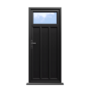 Derby - Black On White Double Glazed uPVC Door Supply Only