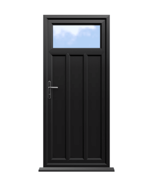 uPVC Back Doors 14 Derby - Black On White Double Glazed uPVC Door Supply Only