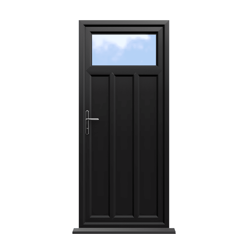 Derby - Black On White Double Glazed uPVC Door Supply Only 1 Derby - Black On White Double Glazed uPVC Door Supply Only