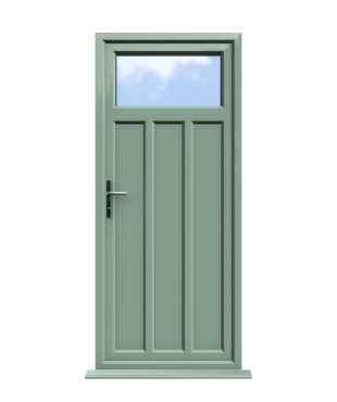 uPVC Back Doors 13 Derby - Chartwell Green On White Double Glazed uPVC Door Supply Only