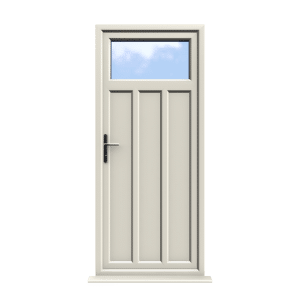 Derby - Cream On White Double Glazed uPVC Door Supply Only