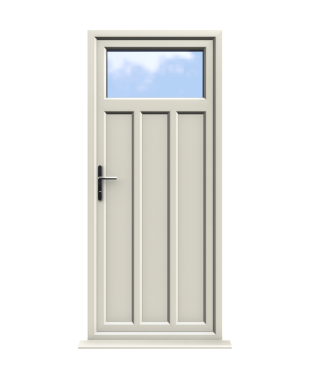 uPVC Back Doors 12 Derby - Cream On White Double Glazed uPVC Door Supply Only