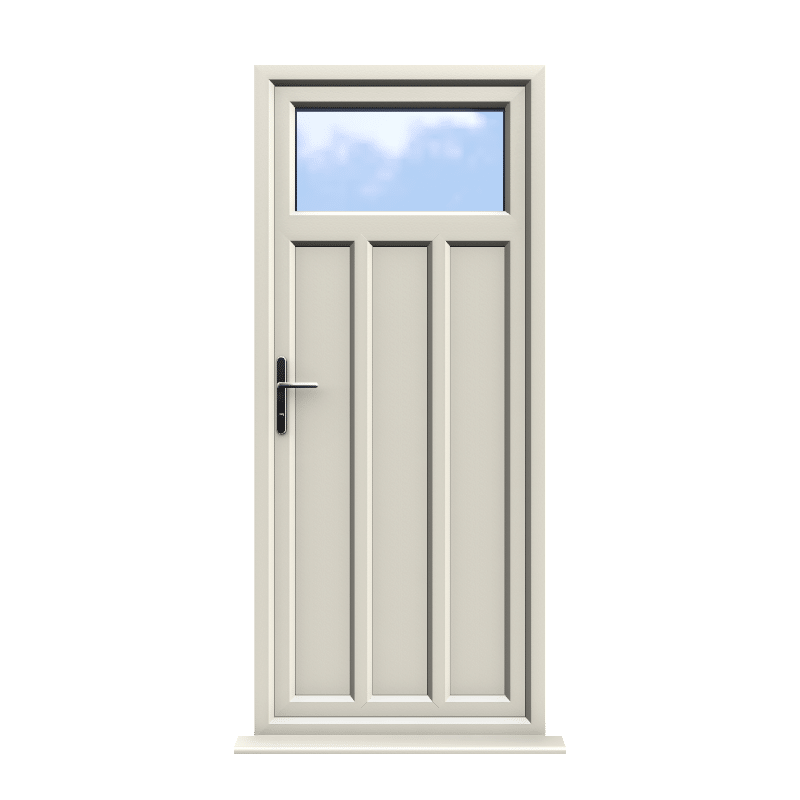 Derby - Cream On White Double Glazed uPVC Door Supply Only 1 Derby - Cream On White Double Glazed uPVC Door Supply Only
