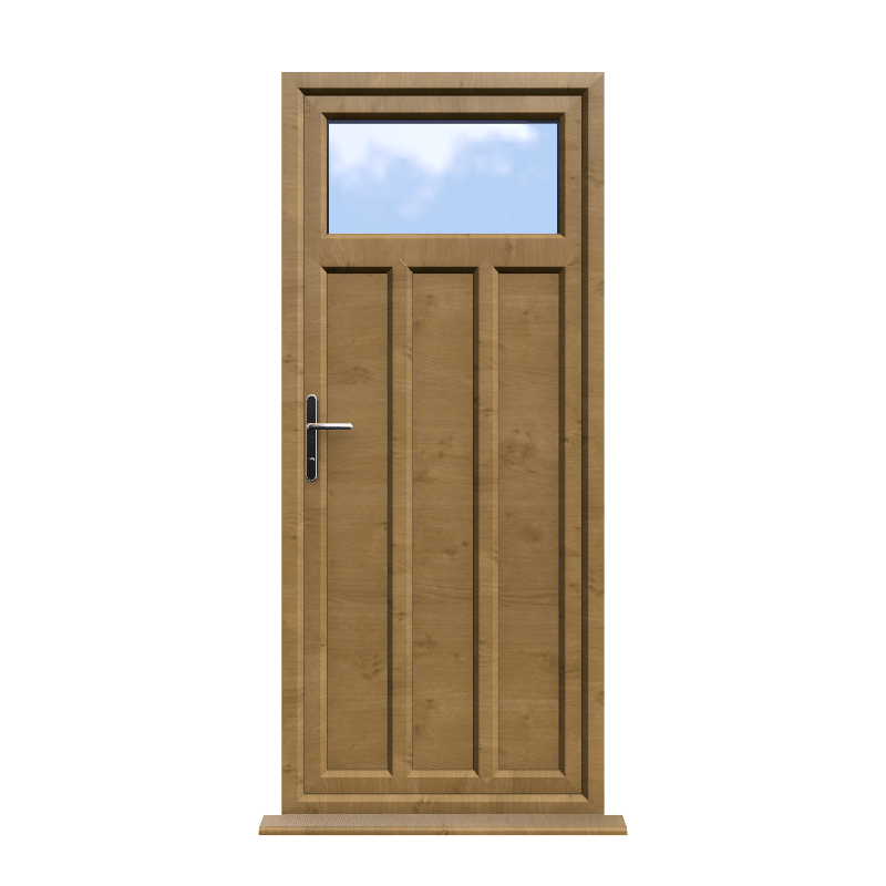 Derby - Irish Oak On White Double Glazed uPVC Door Supply Only 1 Derby - Irish Oak On White Double Glazed uPVC Door Supply Only