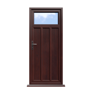 Derby - Rosewood On White Double Glazed uPVC Door Supply Only