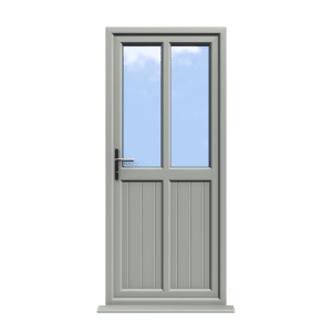 Edinburgh - Agate Grey On White uPVC Door Shiplap Supply Only