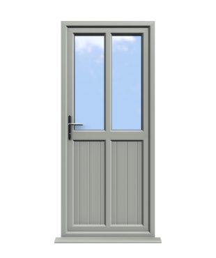 Order Doors Online 184 Edinburgh - Agate Grey On White uPVC Door Shiplap Supply Only