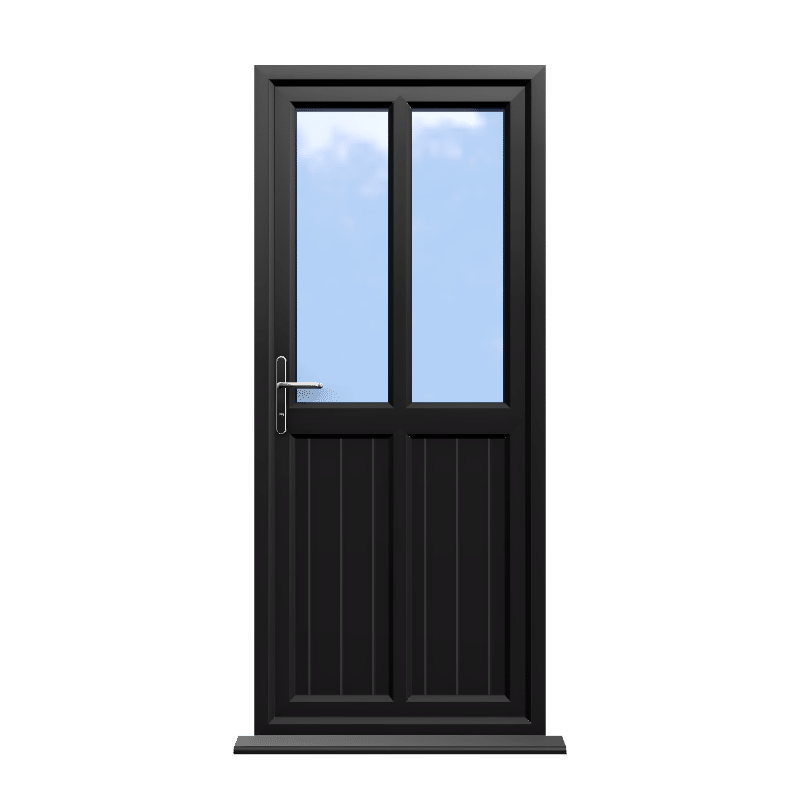 Edinburgh - Black On White uPVC uPVC Door Shiplap Supply Only 1 Edinburgh - Black White uPVC uPVC Door Shiplap Supply Only