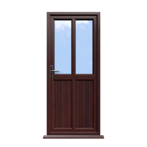 Edinburgh - Rosewood On White uPVC uPVC Door Shiplap Supply Only