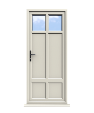 uPVC Back Doors 6 Gloucester - Cream On White uPVC Door Supply Only