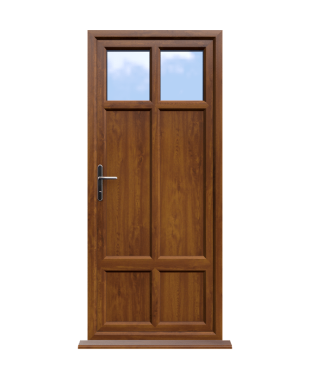 uPVC Back Doors 3 Gloucester - Golden Oak On White uPVC Door Supply Only