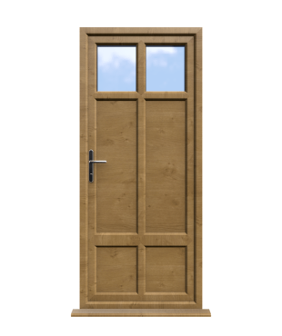 uPVC Back Doors 5 Gloucester - Irish Oak On White uPVC Door Supply Only
