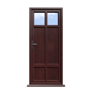 Gloucester - Rosewood On White uPVC Door Supply Only
