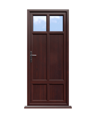 uPVC Back Doors 2 Gloucester - Rosewood On White uPVC Door Supply Only