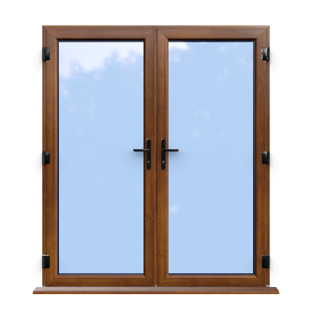 Golden Oak Double Glazed uPVC French Door