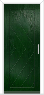 Green Herringbone Solid Left GRP Composite Door