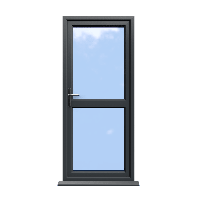 Leicester - Anthracite Grey On White uPVC Door Supply Only 1 Leicester - Anthracite Grey On White uPVC Door Supply Only