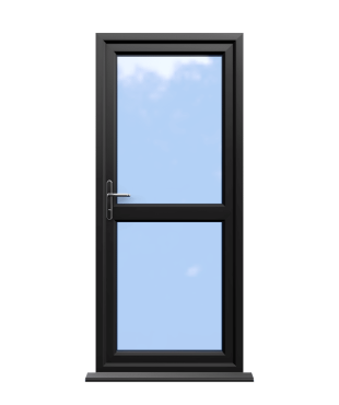 Order Doors Online 138 Leicester - Black On White uPVC Door Supply Only
