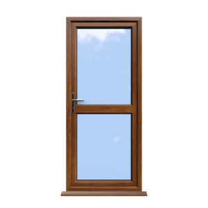 Leicester - Golden Oak On White uPVC Door Supply Only