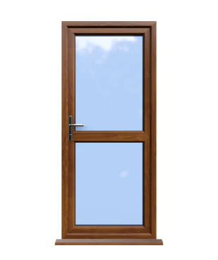 Order Doors Online 185 Leicester - Golden Oak On White uPVC Door Supply Only