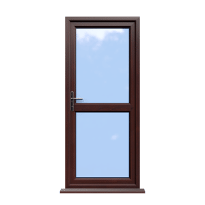 Leicester - Rosewood On White uPVC Door Supply Only