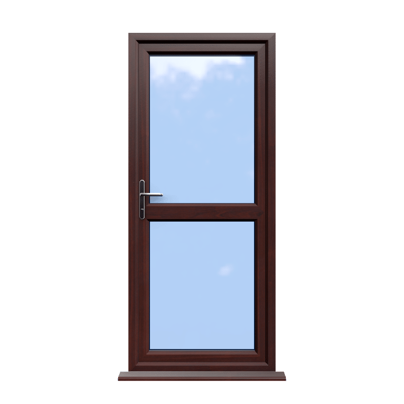 Leicester - Rosewood On White uPVC Door Supply Only 1 Leicester - Rosewood On White uPVC Door Supply Only