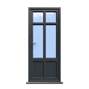 Liverpool - Anthracite Grey On White Double Glazed uPVC Door Supply Only