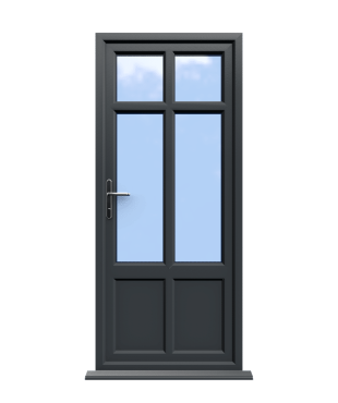 Order Doors Online 176 Liverpool - Anthracite Grey On White Double Glazed uPVC Door Supply Only