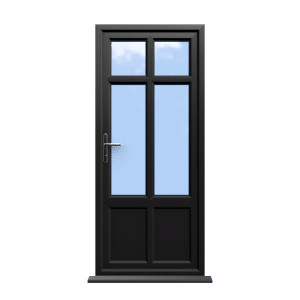 Liverpool - Black Double Glazed uPVC Door Supply Only