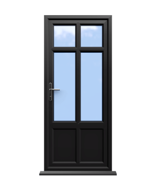 Order Doors Online 230 Liverpool - Black Double Glazed uPVC Door Supply Only