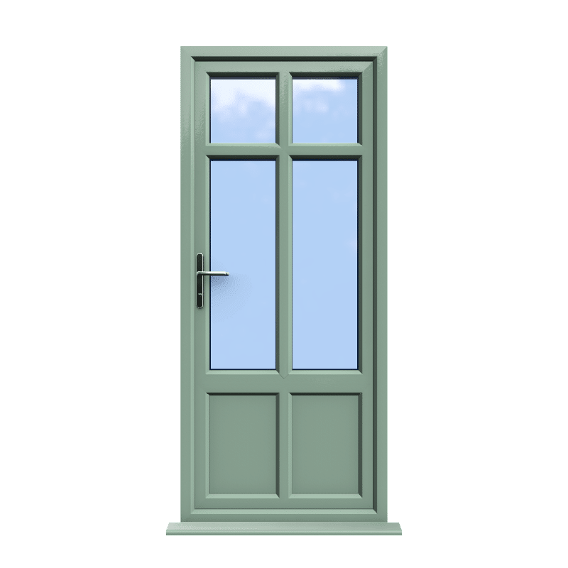 Liverpool - Chartwell Green On White Double Glazed uPVC Door Supply Only 1 Liverpool - Chartwell Green Double Glazed uPVC Door Supply Only