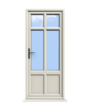 Order Doors Online 124 Liverpool - Cream Double Glazed uPVC Door Supply Only
