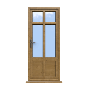 Liverpool - Irish Oak Double Glazed uPVC Door Supply Only