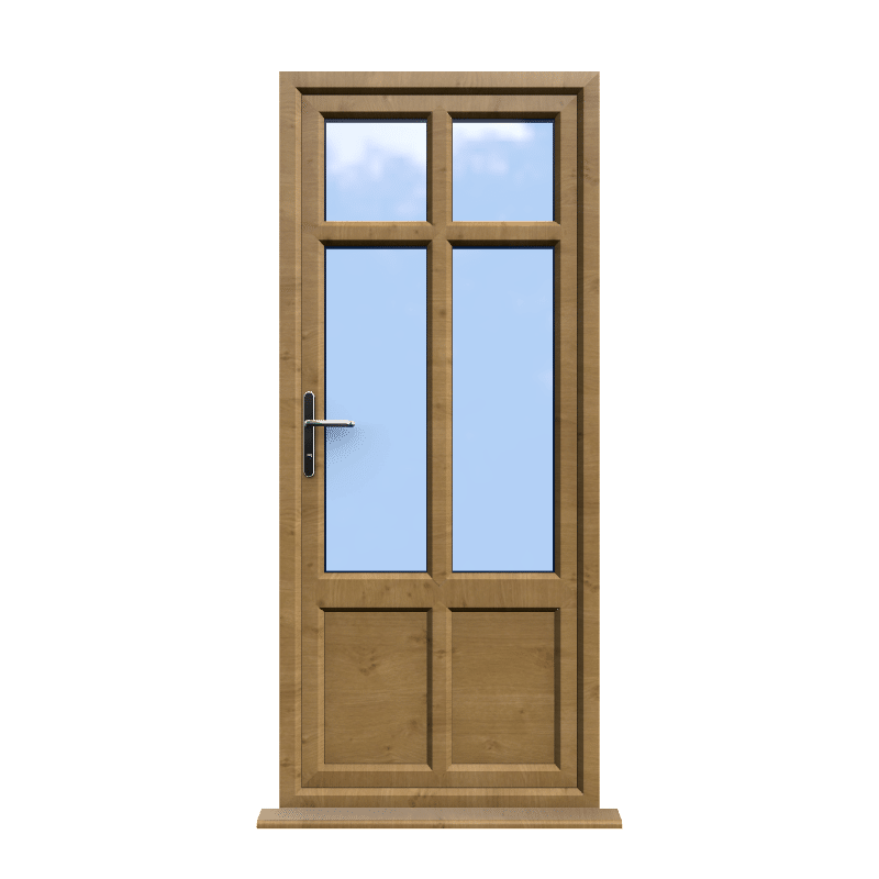 Liverpool - Irish Oak On White Double Glazed uPVC Door Supply Only 1 Liverpool - Irish Oak Double Glazed uPVC Door Supply Only