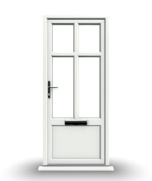 Cheap Composite Doors 266 Liverpool - White Double Glazed uPVC Door Supply Only