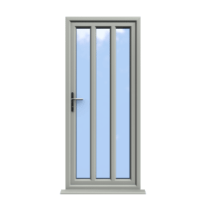 London - Agate Grey On White Double Glazed uPVC Door Supply Only