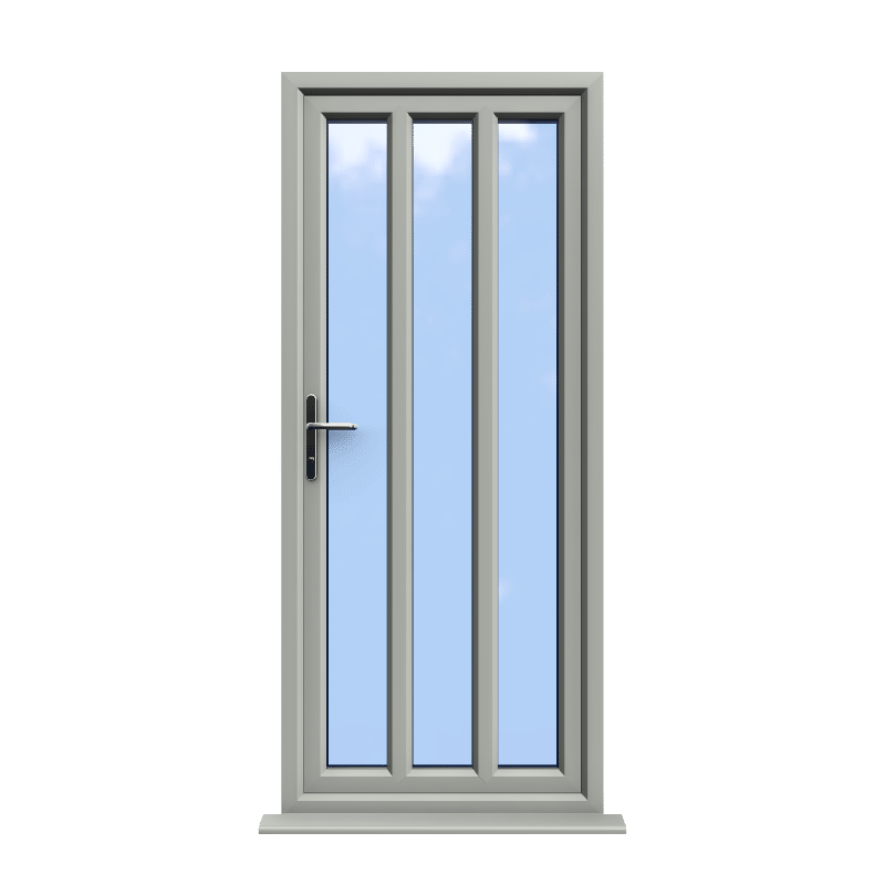 London - Agate Grey On White Double Glazed uPVC Door Supply Only 1 London - Agate Grey On White Double Glazed uPVC Door Supply Only