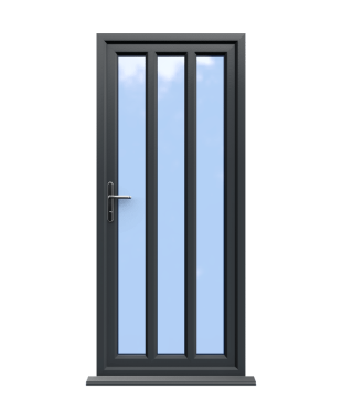 Order Doors Online 109 London - Anthracite Grey On White Double Glazed uPVC Door Supply Only
