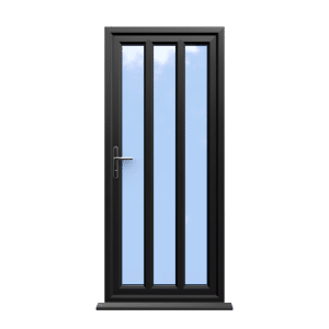 London - Black On White Double Glazed uPVC Door Supply Only