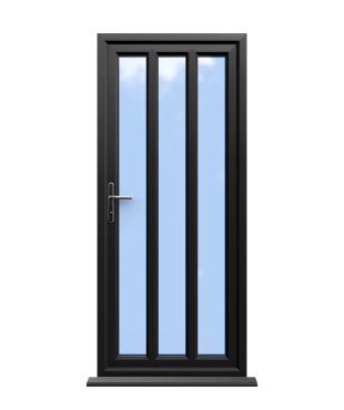 Order Doors Online 251 London - Black On White Double Glazed uPVC Door Supply Only
